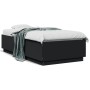 Estructura cama con luces LED madera ingeniería negro 90x190 cm de vidaXL, Camas y somieres - Ref: Foro24-3209661, Precio: 13...