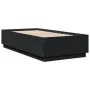 Bed frame with LED lights black engineered wood 90x190 cm by vidaXL, Beds and slatted bases - Ref: Foro24-3209661, Price: 133...