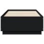 Bed frame with LED lights black engineered wood 90x190 cm by vidaXL, Beds and slatted bases - Ref: Foro24-3209661, Price: 133...
