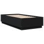 Estructura cama con luces LED madera ingeniería negro 90x190 cm de vidaXL, Camas y somieres - Ref: Foro24-3209661, Precio: 13...
