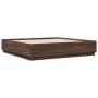 Estructura de cama madera de ingeniería marrón roble 200x200 cm de vidaXL, Camas y somieres - Ref: Foro24-3209680, Precio: 16...