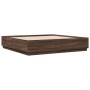 Oak brown engineered wood bed frame 200x200 cm by vidaXL, Beds and slatted bases - Ref: Foro24-3209680, Price: 169,52 €, Disc...
