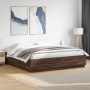 Oak brown engineered wood bed frame 200x200 cm by vidaXL, Beds and slatted bases - Ref: Foro24-3209680, Price: 169,52 €, Disc...