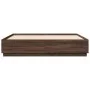 Estructura de cama madera de ingeniería marrón roble 200x200 cm de vidaXL, Camas y somieres - Ref: Foro24-3209680, Precio: 16...