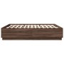 Oak brown engineered wood bed frame 200x200 cm by vidaXL, Beds and slatted bases - Ref: Foro24-3209680, Price: 169,52 €, Disc...