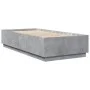 Concrete gray engineered wood bed frame 90x200cm by vidaXL, Beds and slatted bases - Ref: Foro24-3209726, Price: 114,42 €, Di...