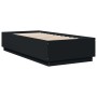 Black engineered wood bed frame 90x200 cm by vidaXL, Beds and slatted bases - Ref: Foro24-3209724, Price: 119,57 €, Discount: %