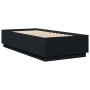 Black engineered wood bed frame 90x200 cm by vidaXL, Beds and slatted bases - Ref: Foro24-3209724, Price: 119,57 €, Discount: %