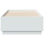 White engineered wood bed frame 90x190 cm by vidaXL, Beds and slatted bases - Ref: Foro24-3209751, Price: 114,21 €, Discount: %