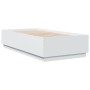 White engineered wood bed frame 90x190 cm by vidaXL, Beds and slatted bases - Ref: Foro24-3209751, Price: 114,21 €, Discount: %