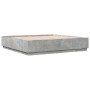 Concrete gray engineered wood bed frame 200x200cm by vidaXL, Beds and slatted bases - Ref: Foro24-3209677, Price: 164,31 €, D...
