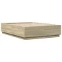 Sonoma oak engineered wood bed frame 140x190 cm by vidaXL, Beds and slatted bases - Ref: Foro24-3209732, Price: 145,27 €, Dis...