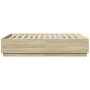 Sonoma oak engineered wood bed frame 140x190 cm by vidaXL, Beds and slatted bases - Ref: Foro24-3209732, Price: 145,27 €, Dis...