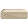 Sonoma oak engineered wood bed frame 135x190 cm by vidaXL, Beds and slatted bases - Ref: Foro24-3209739, Price: 144,60 €, Dis...