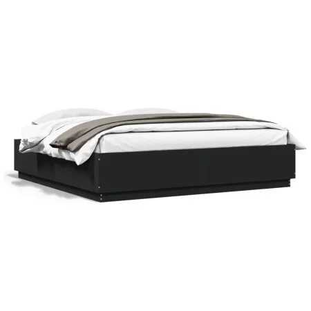 Estructura de cama madera de ingeniería negra 200x200 cm de vidaXL, Camas y somieres - Ref: Foro24-3209675, Precio: 168,50 €,...