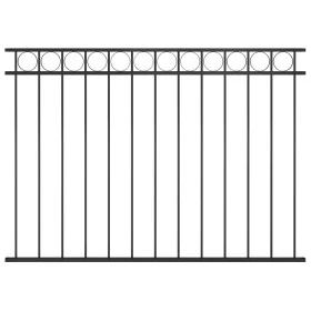 Steel fence panel 1.7x1.2 m black by vidaXL, fence panels - Ref: Foro24-146318, Price: 56,77 €, Discount: %