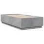Bed frame with LED lights concrete gray wood 90x190 cm by vidaXL, Beds and slatted bases - Ref: Foro24-3209663, Price: 130,09...