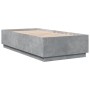 Estructura cama con luces LED madera gris hormigón 90x190 cm de vidaXL, Camas y somieres - Ref: Foro24-3209663, Precio: 131,6...