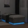 Bed frame with LED lights concrete gray wood 90x190 cm by vidaXL, Beds and slatted bases - Ref: Foro24-3209663, Price: 130,09...