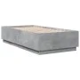 Bed frame with LED lights concrete gray wood 90x190 cm by vidaXL, Beds and slatted bases - Ref: Foro24-3209663, Price: 130,09...