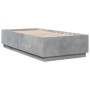 Estructura cama con luces LED madera gris hormigón 90x190 cm de vidaXL, Camas y somieres - Ref: Foro24-3209663, Precio: 131,6...