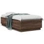Brown oak engineered wood bed frame 75x190 cm by vidaXL, Beds and slatted bases - Ref: Foro24-3209764, Price: 109,17 €, Disco...