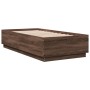 Brown oak engineered wood bed frame 75x190 cm by vidaXL, Beds and slatted bases - Ref: Foro24-3209764, Price: 110,52 €, Disco...