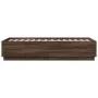 Brown oak engineered wood bed frame 75x190 cm by vidaXL, Beds and slatted bases - Ref: Foro24-3209764, Price: 109,17 €, Disco...