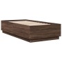 Brown oak engineered wood bed frame 75x190 cm by vidaXL, Beds and slatted bases - Ref: Foro24-3209764, Price: 110,52 €, Disco...