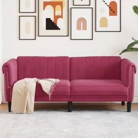 2-Sitzer-Sofa aus rotem Samt von vidaXL, Sofas - Ref: Foro24-372579, Preis: 245,48 €, Rabatt: %