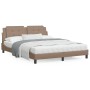 Bed frame with LED lights cappuccino PE leather 160x200 cm by vidaXL, Beds and slatted bases - Ref: Foro24-3214121, Price: 22...