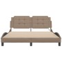 Bed frame with LED lights cappuccino PE leather 160x200 cm by vidaXL, Beds and slatted bases - Ref: Foro24-3214121, Price: 22...