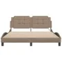 Bettgestell mit LED-Beleuchtung, Cappuccino, PE-Leder, 160 x 200 cm von vidaXL, Betten und Lattenroste - Ref: Foro24-3214121,...