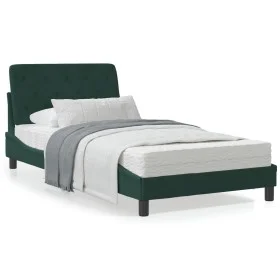 Dark green velvet bed frame with headboard 100x200 cm by vidaXL, Beds and slatted bases - Ref: Foro24-3207908, Price: 136,69 ...