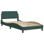 Dunkelgrüner Samtbettrahmen mit Kopfteil 100x200 cm von vidaXL, Betten und Lattenroste - Ref: Foro24-3207908, Preis: 136,96 €...