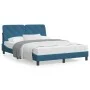 Bed frame with blue velvet headboard 120x200 cm by vidaXL, Beds and slatted bases - Ref: Foro24-3207915, Price: 220,86 €, Dis...