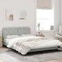 Bettgestell mit hellgrauem Samtkopfteil 140x190cm von vidaXL, Betten und Lattenroste - Ref: Foro24-3207917, Preis: 187,66 €, ...