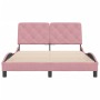 Estructura de cama con cabecero de terciopelo rosa 140x190 cm de vidaXL, Camas y somieres - Ref: Foro24-3207922, Precio: 232,...