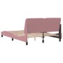 Estructura de cama con cabecero de terciopelo rosa 140x190 cm