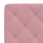 Estructura de cama con cabecero de terciopelo rosa 140x190 cm
