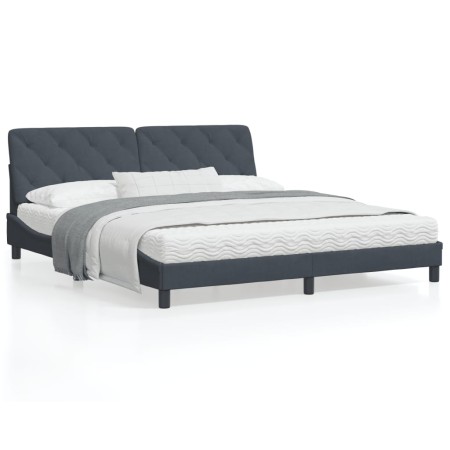 Bettgestell mit dunkelgrauem Samtkopfteil 180x200 cm von vidaXL, Betten und Lattenroste - Ref: Foro24-3207936, Preis: 269,49 ...
