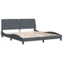 Bed frame with dark gray velvet headboard 180x200 cm by vidaXL, Beds and slatted bases - Ref: Foro24-3207936, Price: 263,88 €...
