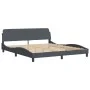 Bed frame with dark gray velvet headboard 180x200 cm by vidaXL, Beds and slatted bases - Ref: Foro24-3207936, Price: 263,88 €...