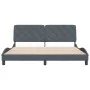 Bed frame with dark gray velvet headboard 180x200 cm by vidaXL, Beds and slatted bases - Ref: Foro24-3207936, Price: 263,88 €...