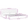 Estructura de cama con cabecero terciopelo gris claro 200x200cm