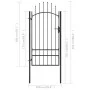 Puerta de jardín de acero negro 1x2,5 m de vidaXL, Puertas de jardín - Ref: Foro24-146321, Precio: 164,67 €, Descuento: %