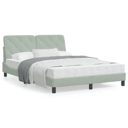 Light gray velvet bed frame with LED lights 120x200 cm by vidaXL, Beds and slatted bases - Ref: Foro24-3213843, Price: 177,05...