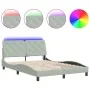 Light gray velvet bed frame with LED lights 120x200 cm by vidaXL, Beds and slatted bases - Ref: Foro24-3213843, Price: 177,05...