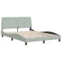 Light gray velvet bed frame with LED lights 120x200 cm by vidaXL, Beds and slatted bases - Ref: Foro24-3213843, Price: 177,05...