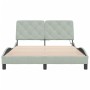 Light gray velvet bed frame with LED lights 120x200 cm by vidaXL, Beds and slatted bases - Ref: Foro24-3213843, Price: 176,56...